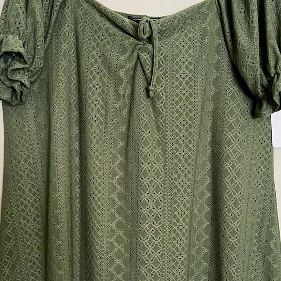 NWT | Vibe | Olive Green Eyelet Dress | Size 2X - Picture 5 of 8